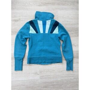 Lululemon Scuba Hoodie OG RARE VTG Full Zip Blue Sunburst Back No Size 8 EUC
